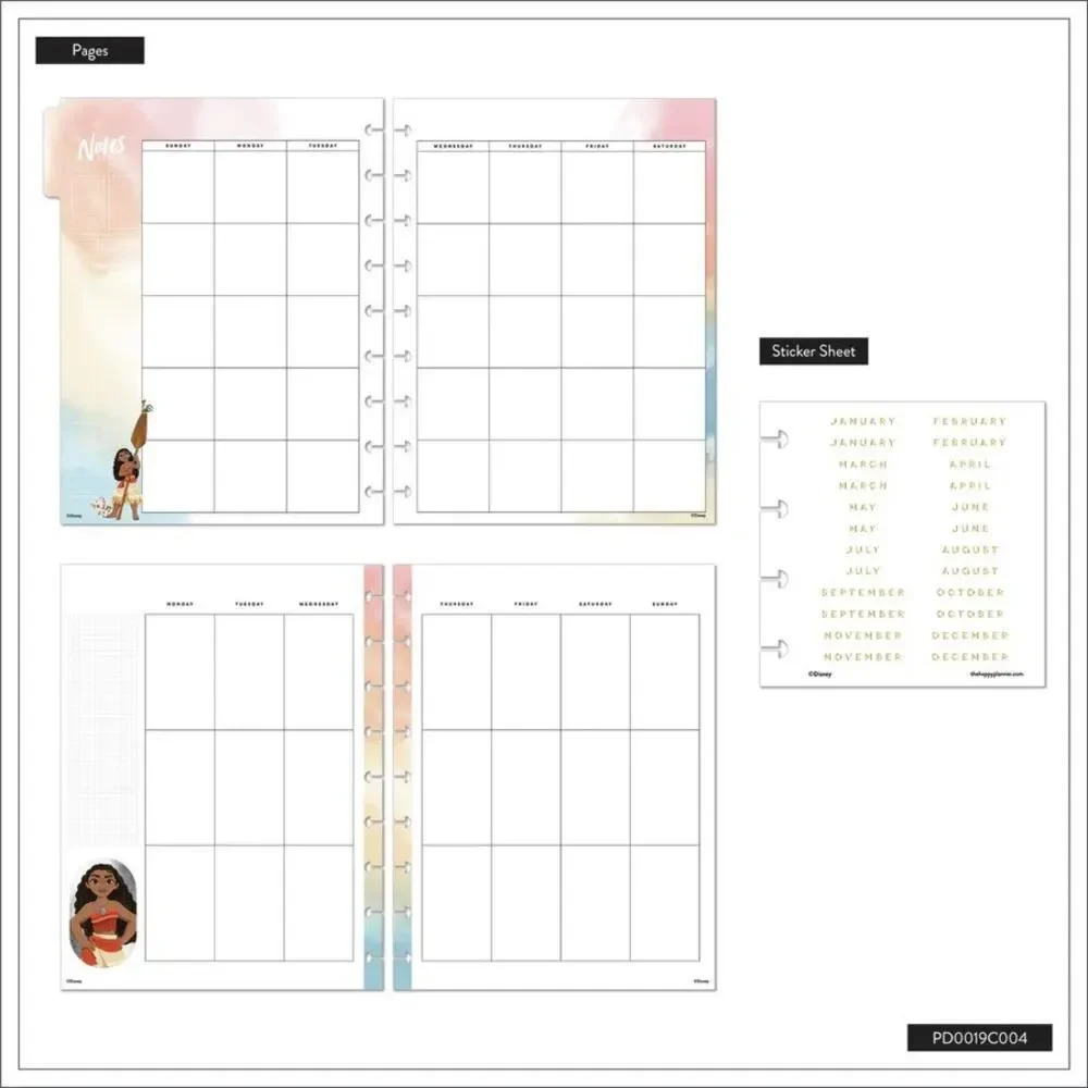 NEW Happy Planner Undated Disney Moana Customizable Classic Planner Vertical Lay